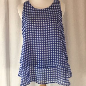 Blue/white check top